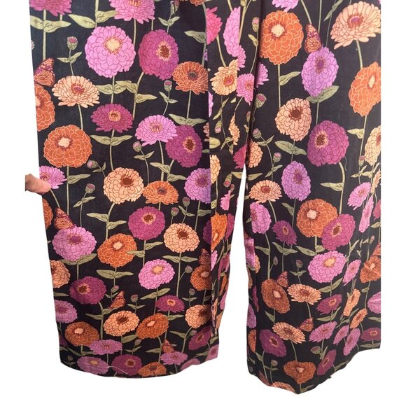 Princess Highway Floral Size 8 Linen Blend Jumpsuit Belt Black Multicolor NWT - Picture 8 of 13